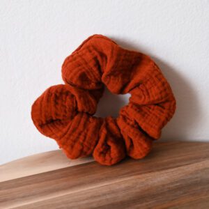 Bavlnená teracotta scrunchies gumička