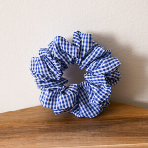 Bavlnená karovaná scrunchies gumička