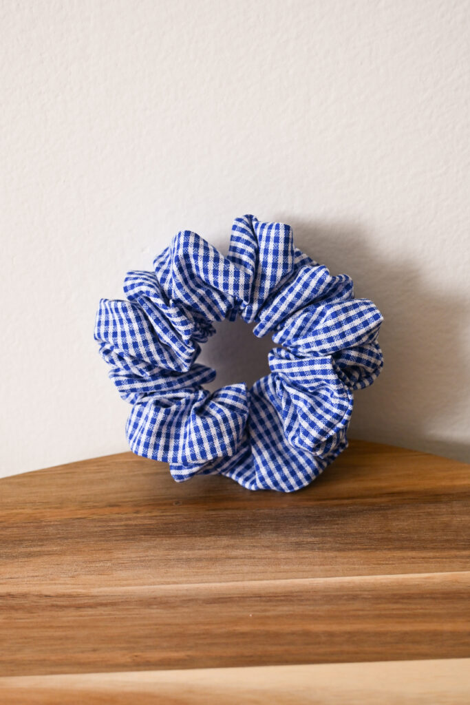 Bavlnená karovaná scrunchies gumička