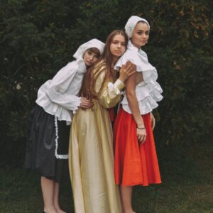 Bavlnená lesklá riasená sukňa