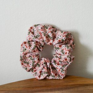 Bavlnená scrunchies gumička - kvietky