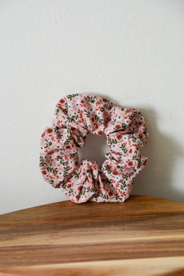 Bavlnená scrunchies gumička - kvietky